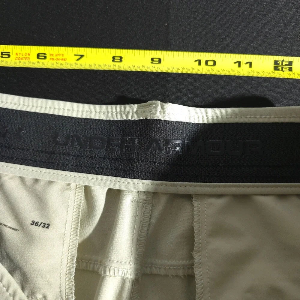 Under Armour Mens Golf Pants 36/32 Beige Lightweight Performances Solid Sports